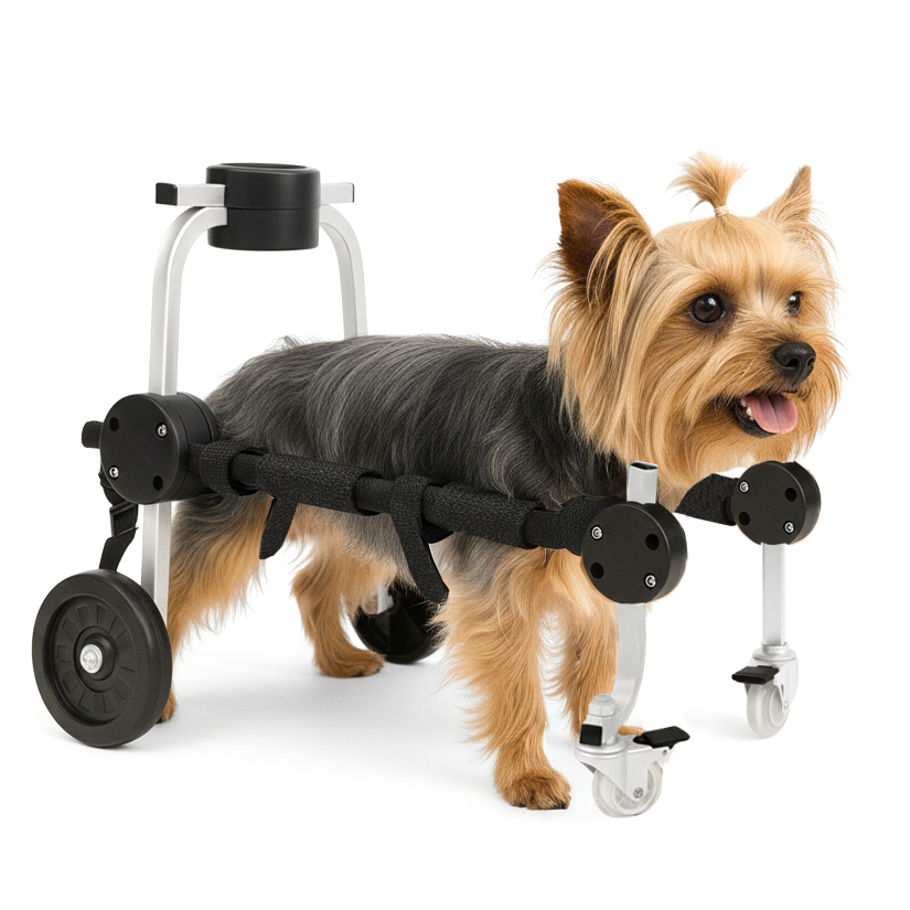 Mini Cadeira Andador 4 Rodas Cão Cachorro PP Mini Regulável Paraplegia Deficiente Pet Best Soluções
