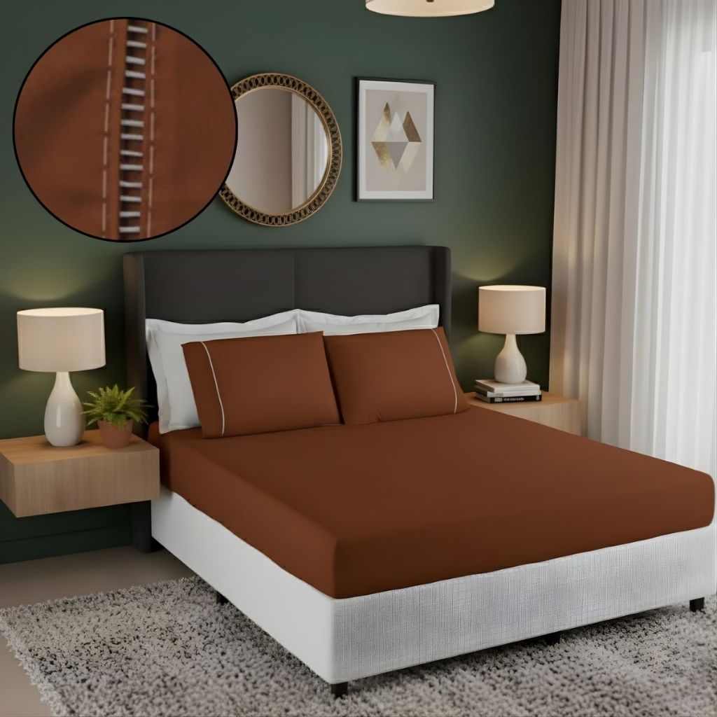 Kit 3 Peças Lençol Macio + Fronha Várias Cores Ponto Palito Casal,Queen,King em Oferta na Shopee