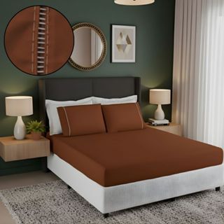 Kit 3 Peças Lençol Macio + Fronha Várias Cores Ponto Palito Casal,Queen,King em Oferta na Shopee