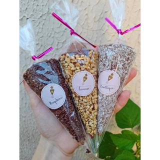 saquinho para CONE recheado doces em geral (SAQUINHO NÃO TEM FORMATO DE CONE) 12x20cm totalmente transparente brilhante em Oferta na Shopee