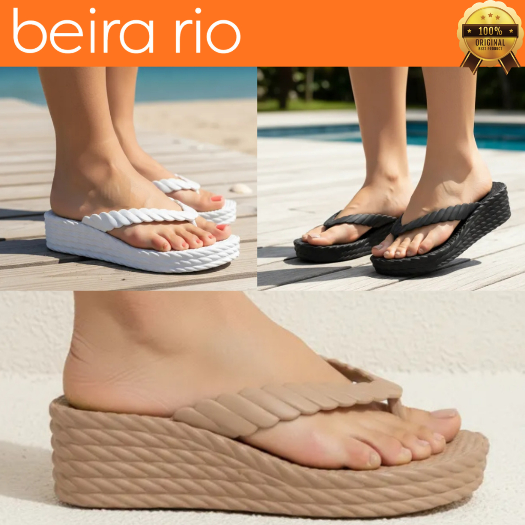 Tamanco Beira Rio Chinelo Plataforma Feminino Anabela Leve De Dedo Confortável 8561100 Original