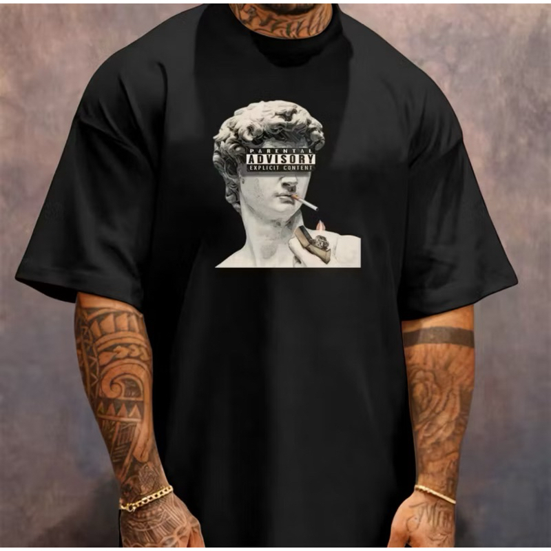 Camiseta Oversized Streetwear Masculina Gola Alta Gangster Raper Americano Estilo de Rua