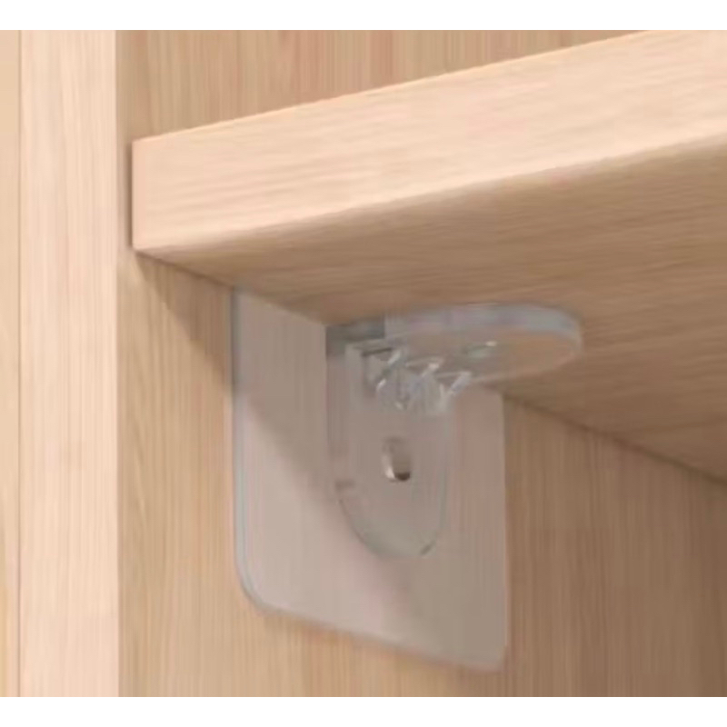 Kit 10 peças Suporte Reforçado Adesivo Prateleira Transparente Mão Francesa Cantoneira