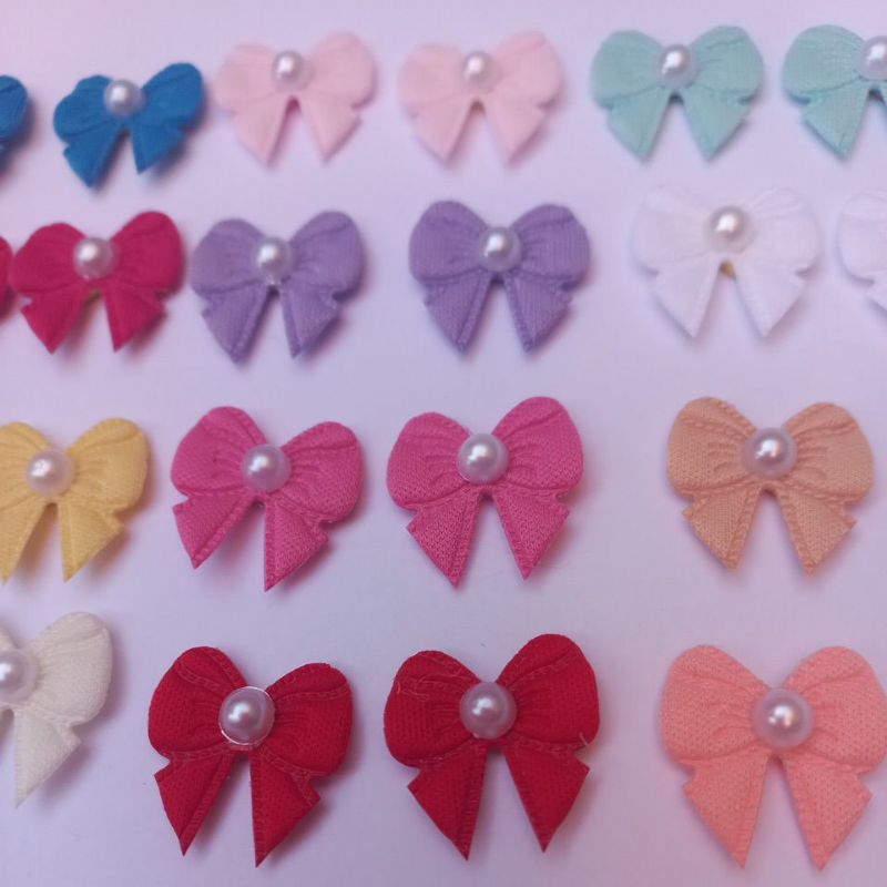 LAÇOS ADESIVOS DE TECIDO PARA RAÇAS DE PEQUENO/MÉDIO PORTE-KIT 20 UNIDADES COM CORES SORTIDAS