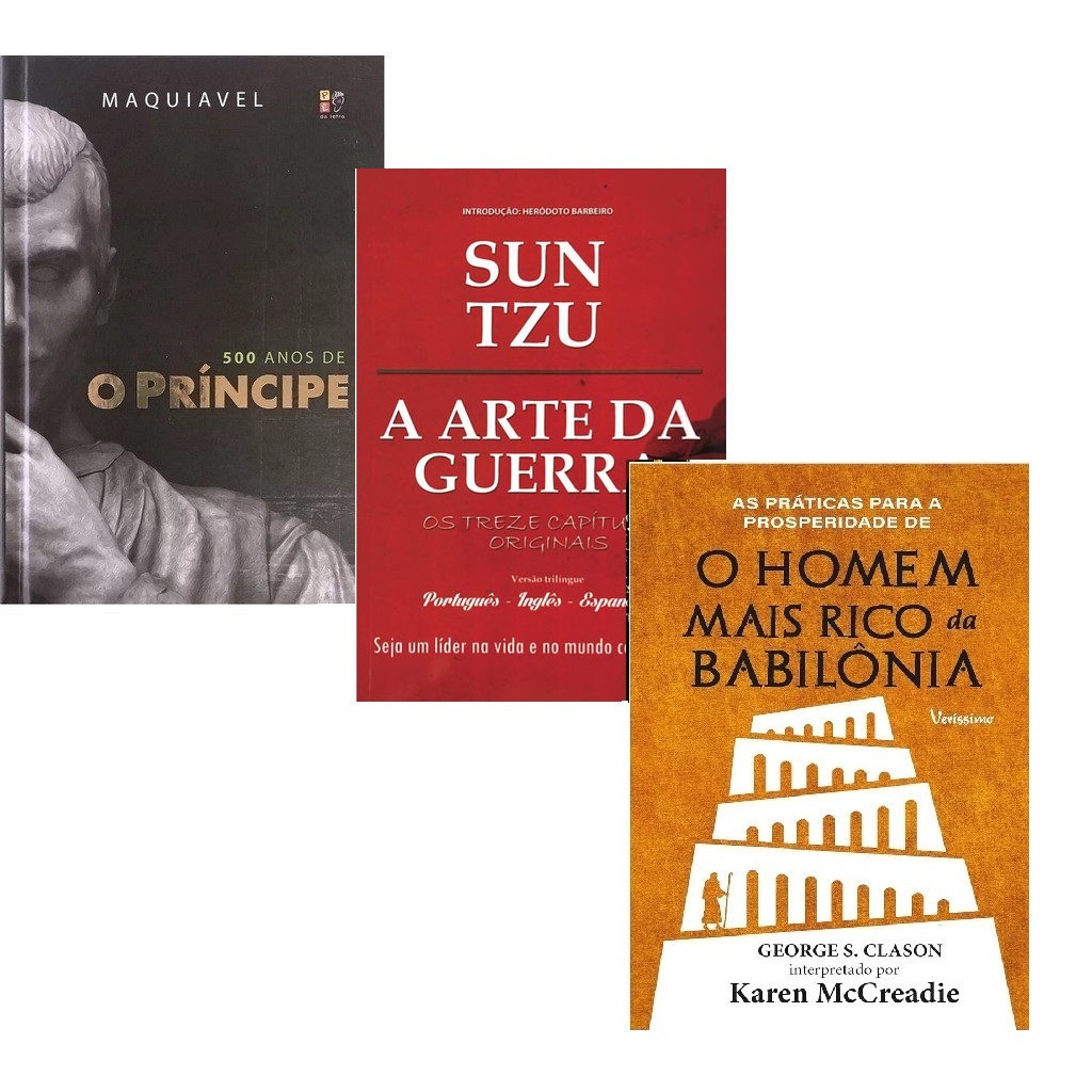 Kit O Príncipe + A Arte Da Guerra Sun Tzu + O Homem Mais Rico Da Babilônia - 3 Livros