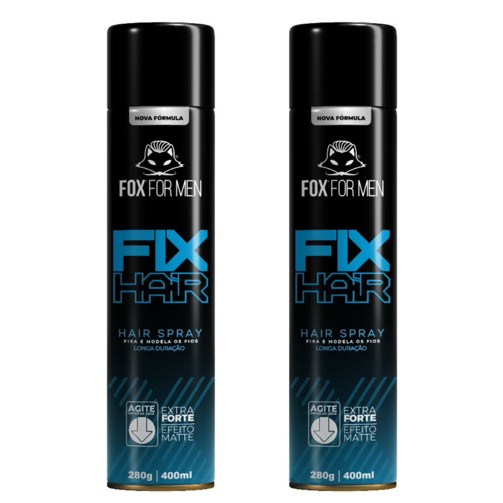 Laquê Fixador Fox For Men Hair Spray 400ml 2 Unidades