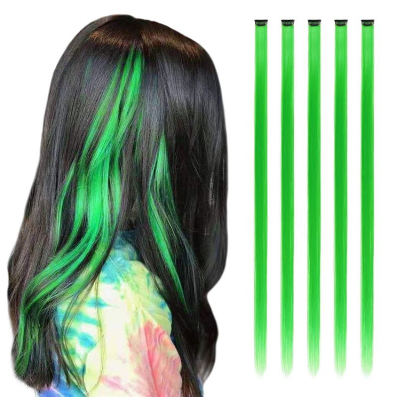 Mechas verde tic tac de fibra orgânica de 65 cm suporta chapinha e babyliss