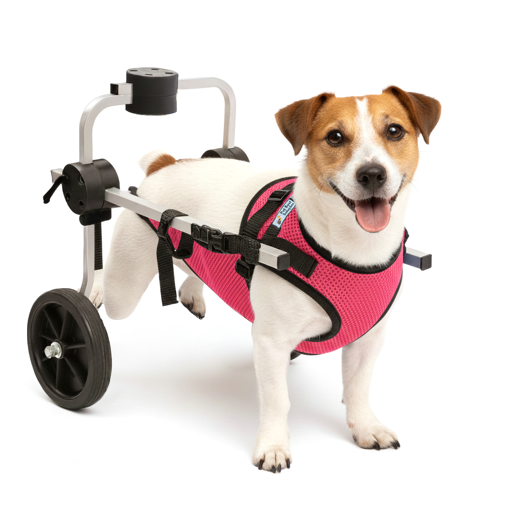 Coleira Cadeira de 2 Rodas Cachorro Tamanho P Regulável Luxo Colete Pata Traseira Pet Best