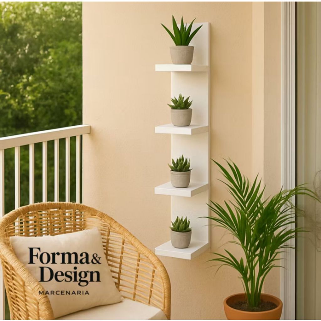 Kit 4 Prateleiras L 15 x 12 cm 100% Mdf Multiuso Suporte Para Suculentas Decoração Ambiente