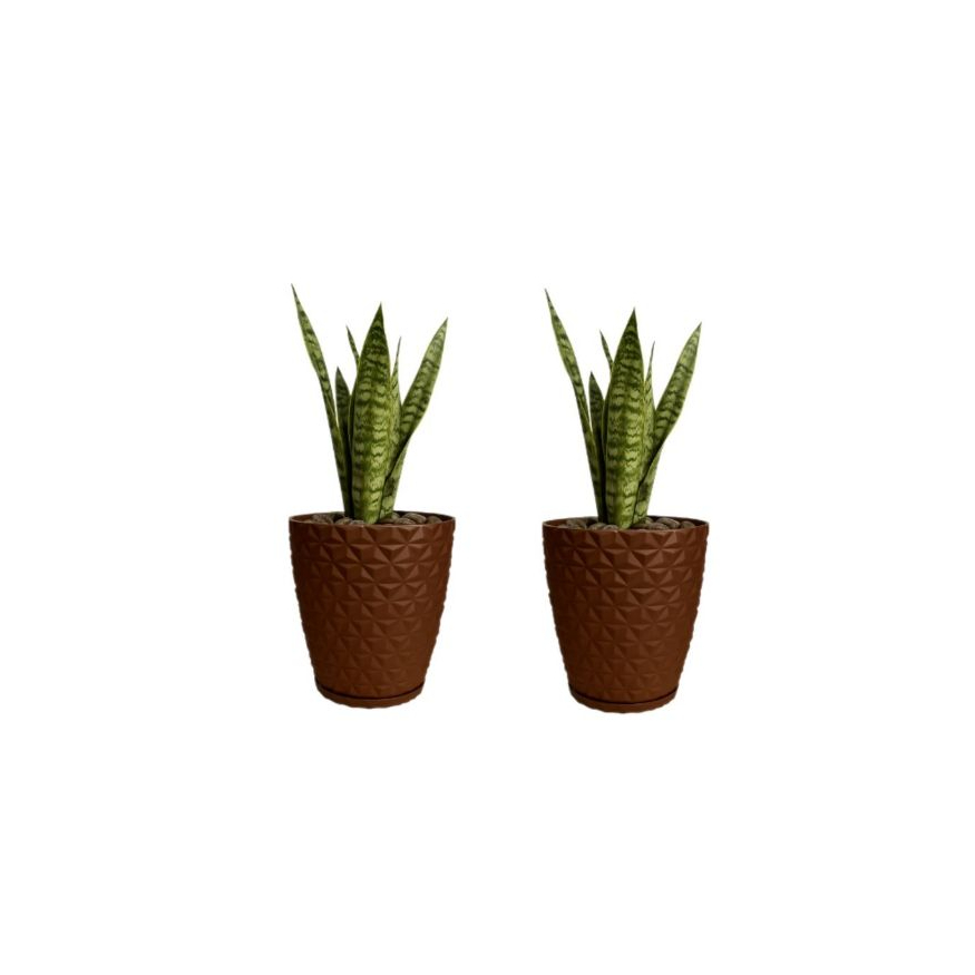 Jogo 2 Vaso De Planta Cone Alto Coluna N2 Diamante 42 Cm Sala Varanda Jardim Ideal para Ambientes Internos e Externos