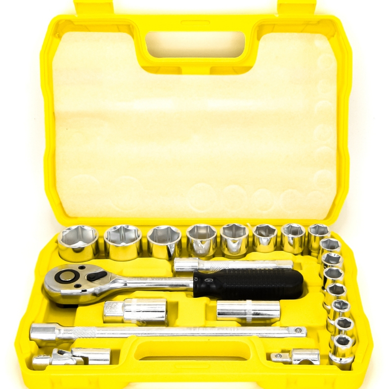Jogo de Soquetes Sextavados 1/2” 22 Peças Aço Galvanizado - Titanium Platina em Oferta na Shopee