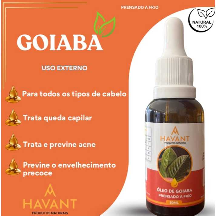 GOIABA ÓLEO VEGETAL PRENSADO A FRIO 30ML 100%NATURAL
