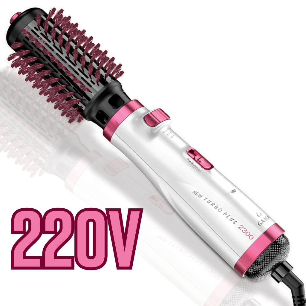 Escova Rotativa Secadora Gama New Turbo 1100w Profissional 3 em 1 - Seca Alisa e Modela com Íons - 220V
