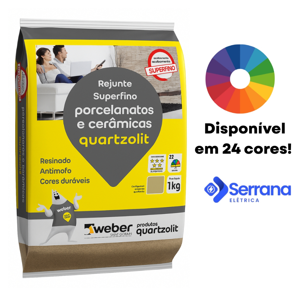 Rejunte Para Porcelanato E Cerâmica Super Fino Resinado 1kg Quartzolit Várias Cores em Oferta na Shopee