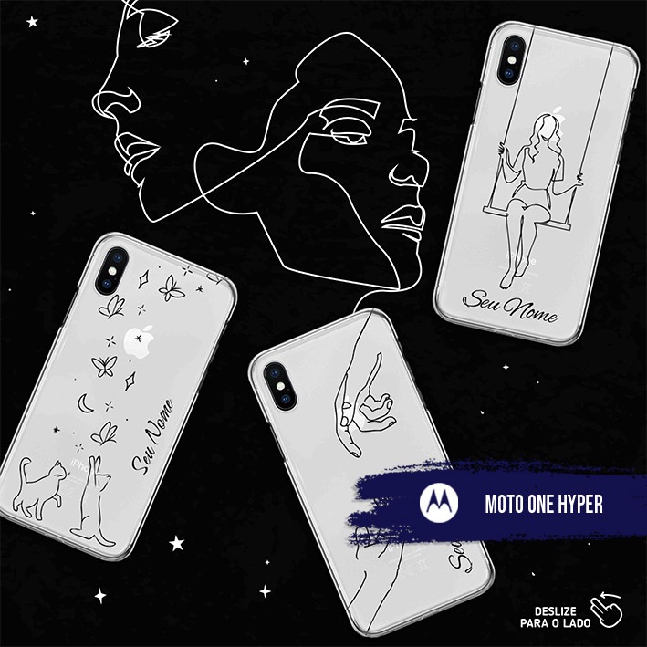 Capa Capinha Case Personalizada com Nome - Moto One Hyper - Fine Line Art