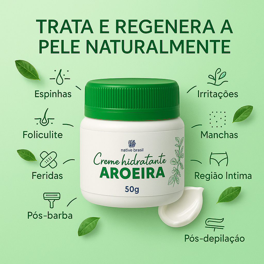 Creme de Aroeira 50g Auxilia tratamento Espinhas, Foliculite, Irritações e Regenera a Pele em Oferta na Shopee