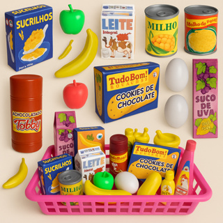 Kit Brinquedos Infantil Menina Menino 13 Peças Comidinha Brinquedo Mercadinho Cozinha Infantil Rosa em Oferta na Shopee