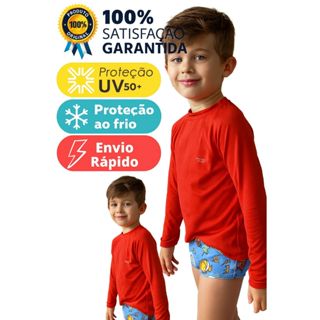 Camisa Térmica Proteção Uv 50+  Infantil Menino Menina  Blusa Praia Piscina  Manga Longa PMG e GG em Oferta na Shopee