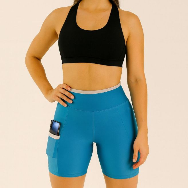 Shorts Line Com Bolso Para Celular Roupa Fitness Academia Feminino Corrida Zero Transparência Cross