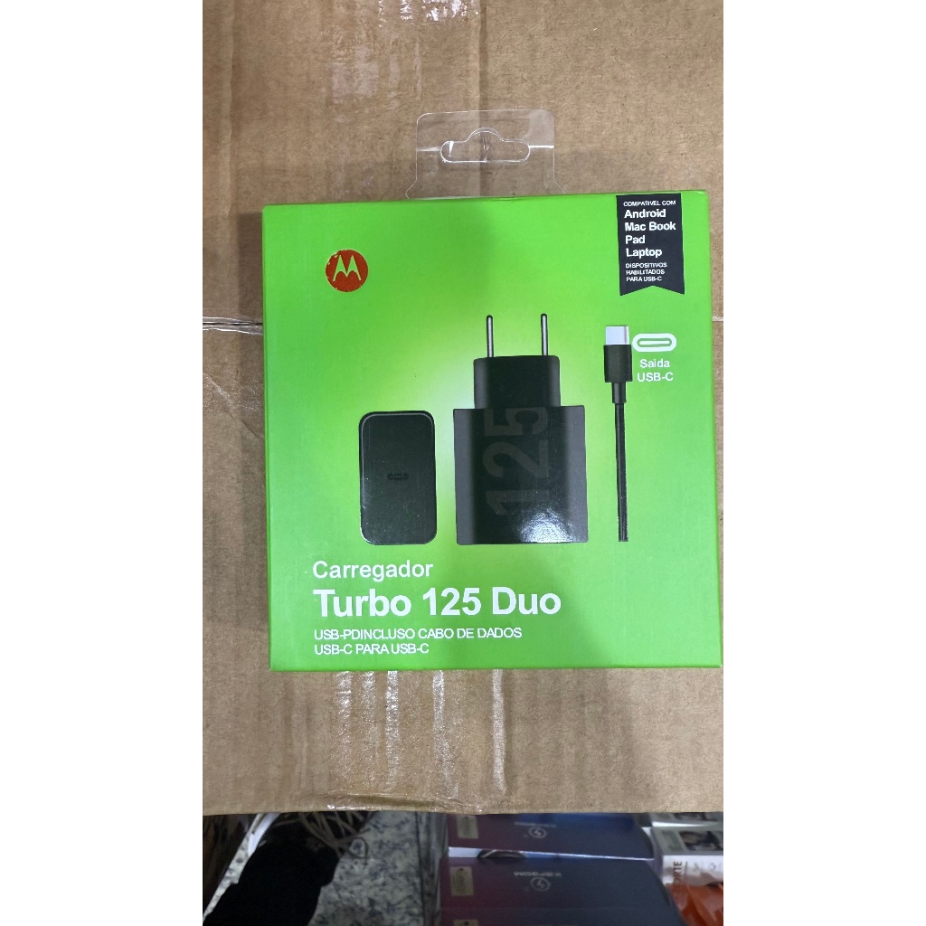Carregador Turbo 125w Duo compatível para Motorola Samsung LG  Tipo C Para Todos os telefones celualres 2026 tipo-c