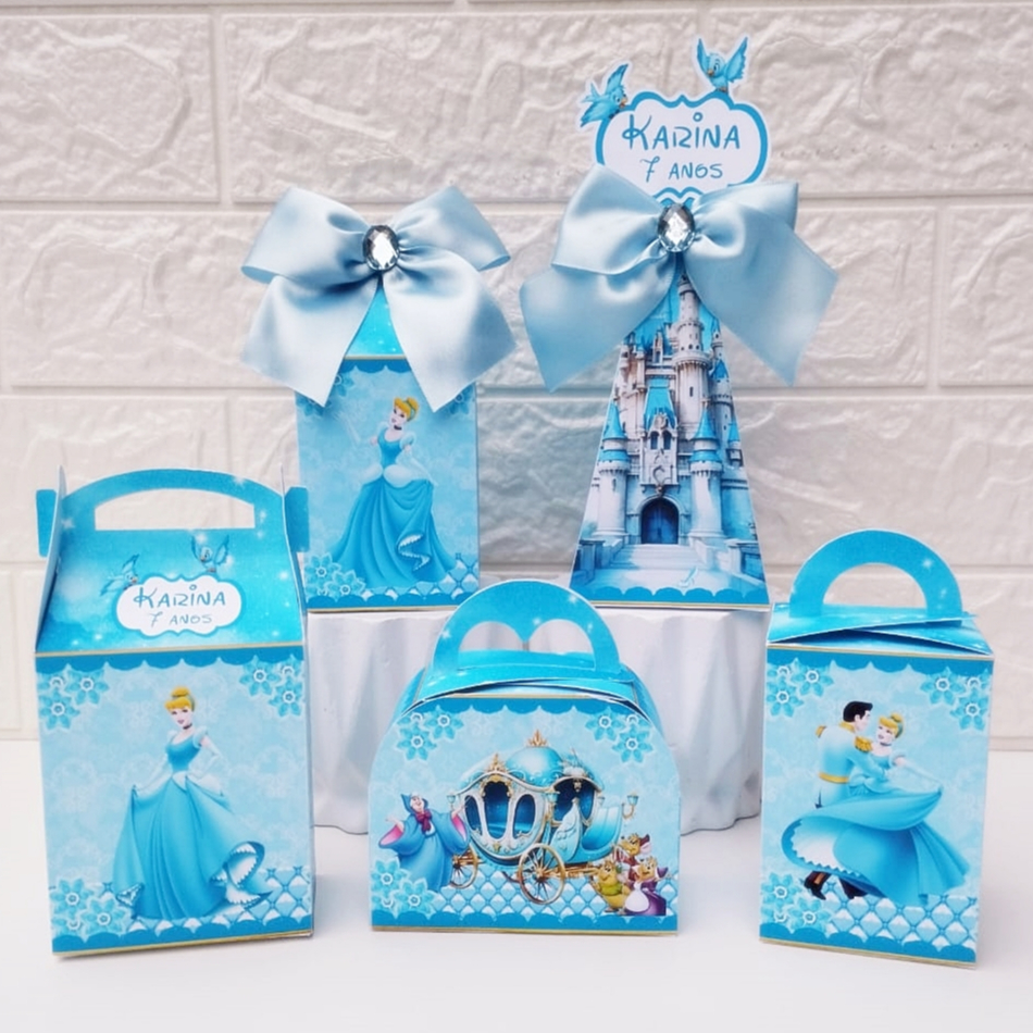 Kit Festa Cinderela Personalizados | Festa Infantil | Aniversario | Lembrancinhas | Kit Caixas