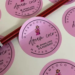 240 - 720 Adesivos Redondo Personalizados - 4cm - Papel SULFITE Adesivo100g FOSCO SIMPLES