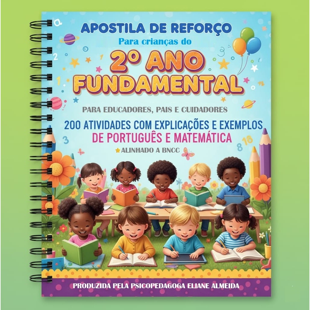 APOSTILA REFORÇO 2º ANO FUNDAMENTAL 2025 SÃO 200 EXERCÍCIOS PORTUGUÊS E MATEMÁTICA em Oferta na Shopee