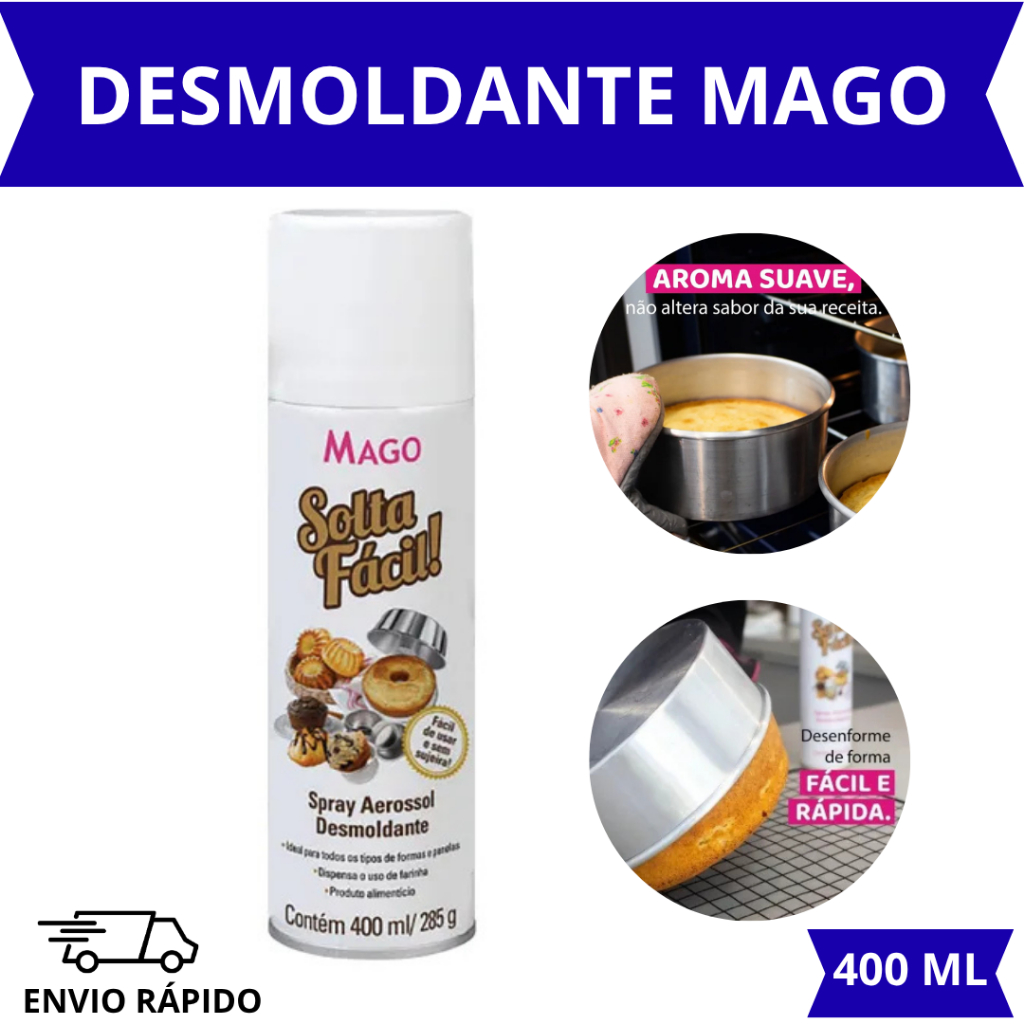 Desmoldante Spray Solta Fácil 400ml mago- Antiaderente Para Untar Formas PROMOÇÃO em Oferta na Shopee