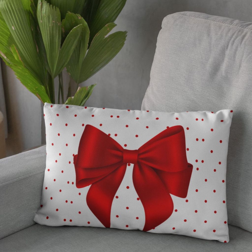 Fronha Estampa De Laço Vermelho 50x70 Decorativa Micropercal – Toque Suave E Macio