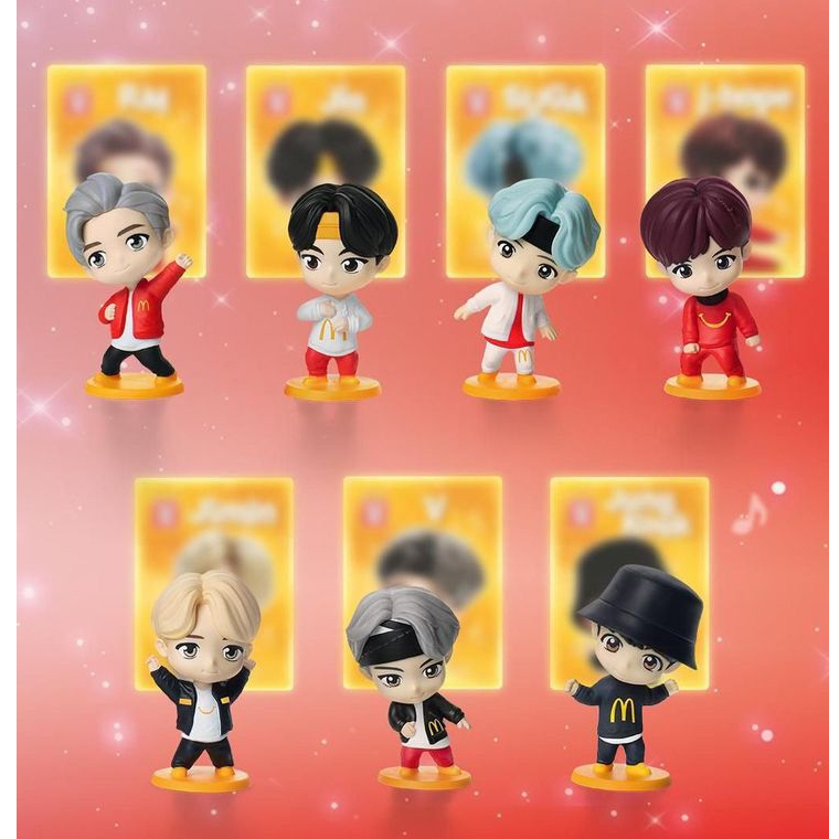 Bonecos Mc Donalds Funko Pop BTS Action Figure Bonecos Tiny-Tan BTS 2025 McDonald’s Mc Lanche Feliz- RM JIN JUNG K