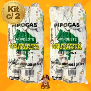 Kit com 2 Pacotes com de Pipoca Gravatá Amanteigada do Nordeste - 40 unidades de Pipoca de 14gr cada em Oferta na Shopee