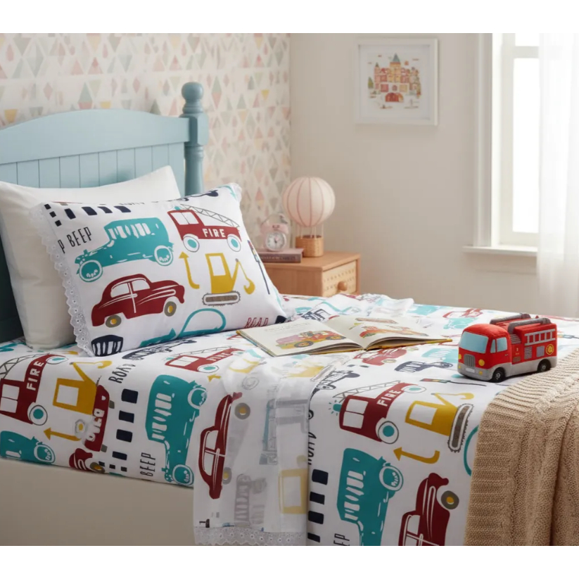 Jogo De Lençol Cama De Solteiro 2 Peças Estampado Infantil