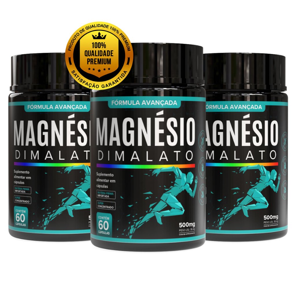 MIX MAGNÉSIO DIMALATO 500MG SUPLEMENTO CONCENTRADO DE ALTA ABSORÇÃO - ENVIO IMEDIATO em Oferta na Shopee