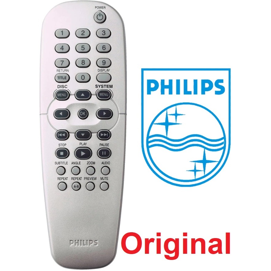 CONTROLE ORIGINAL DVD PHILIPS RC19133011 DVD627 DVD627K DVD627K/82 DVD627K/782 sem teclas Karaokê DVP4000
