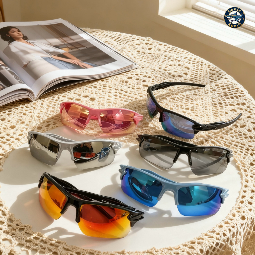 【LOUIE SHARK】Óculos para Esporte Unissex Adequado para ciclismo ao ar livre e proteção UV em Oferta na Shopee