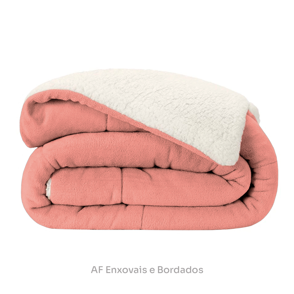 Coberdrom Casal Queen Sherpa Edredrom Pele de Carneiro 2,40m x 2,20m
