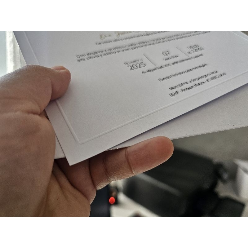 50 Convites  com hotstamping sem envelope em Oferta na Shopee
