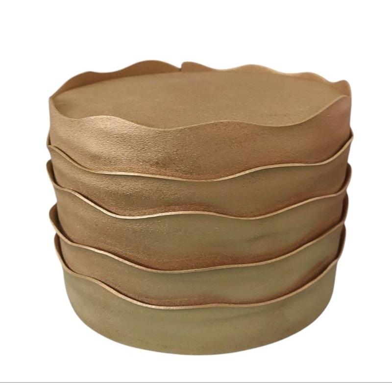 Bolo Fake Falso Dourado Festa na mesa 15 cm 1 andar neutro Ruflado Espatulado em Oferta na Shopee