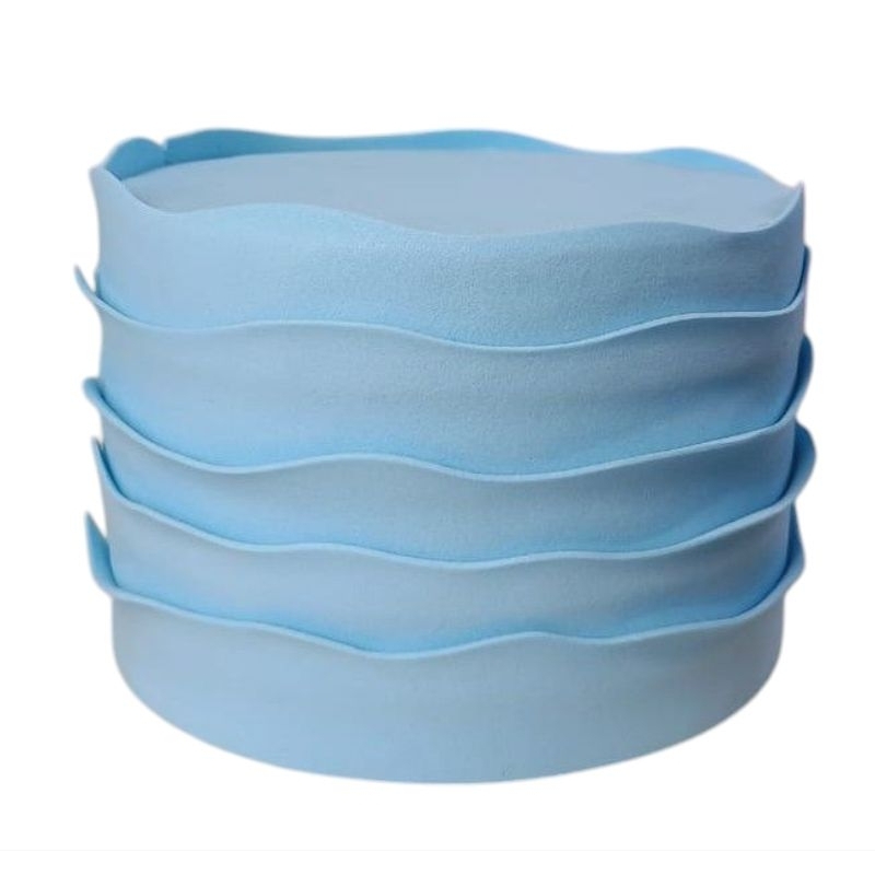 Bolo Fake Falso Azul Claro / Bebê Espatulado Ruflado Neutro 1 andar 15 cm em Oferta na Shopee