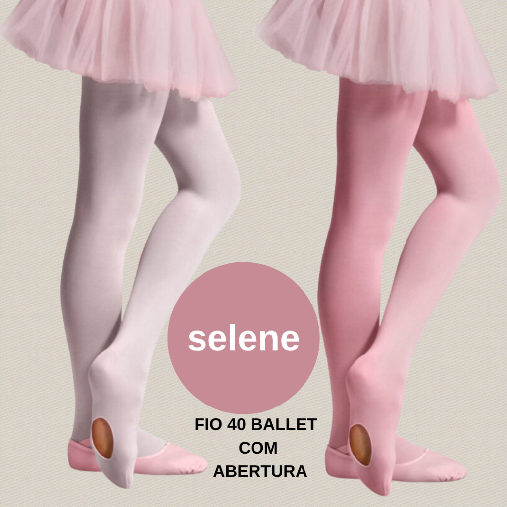 Meia Calça Infantil Ballet Selene com abertura Fio 40 em Oferta na Shopee