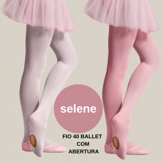 Meia Calça Infantil Ballet Selene com abertura Fio 40 em Oferta na Shopee