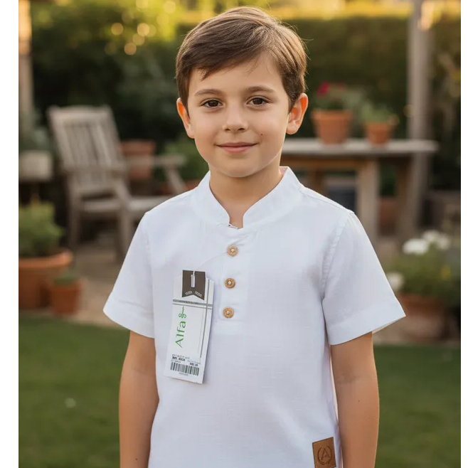 Bata Camisa Social Gola Padre Infantil Baby Alfa 426