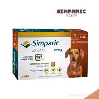 Antipulgas Simparic 20mg Cães 5,1 - 10kg - 1 Comprimido em Oferta na Shopee
