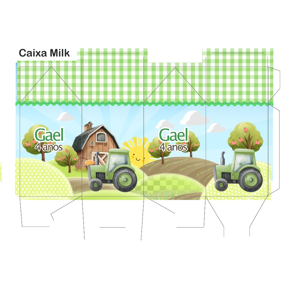 Kit Pegue Monte Personalizados Fazendinha Trator Verde 20 a 60 Caixinhas Lembrancinhas Aniversário