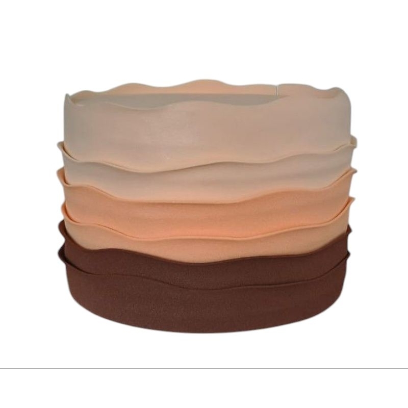 Bolo Fake Falso Bege com marrom Degradê neutro Ruflado Espatulado 1 andar festa na mesa 15 cm em Oferta na Shopee