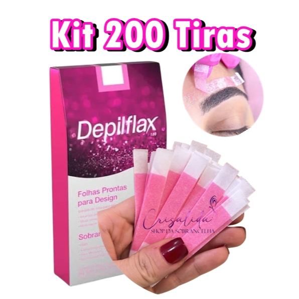 200 Tiras De Cera Pronta Sobrancelhas Buço Rosa Mosqueta Depilflax em Oferta na Shopee