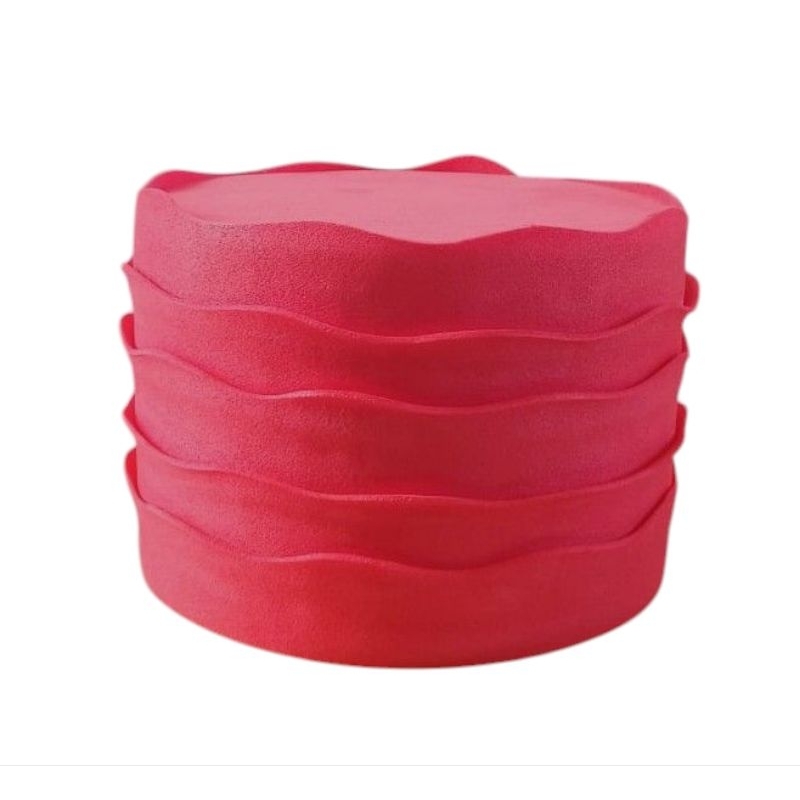 Bolo Fake Falso Vermelho Neutro Espatulado Ruflado festa na mesa 1 andar 15 cm em Oferta na Shopee