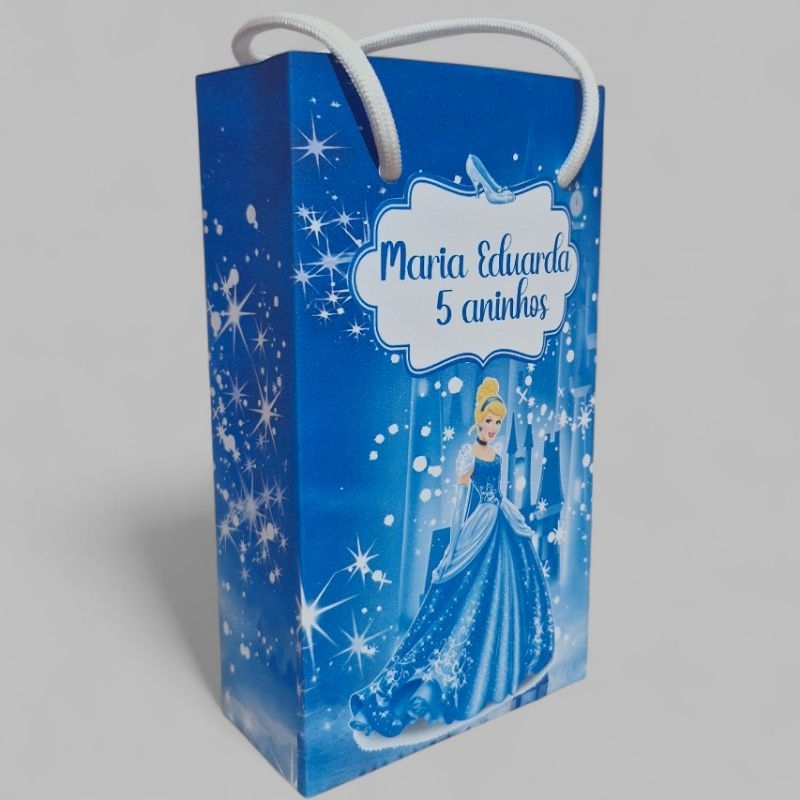 50 SACOLINHA PERSONALIZADA CINDERELA | PEGUE E MONTE | PERSONALIZADOS LEMBRANCINHAS SACOLINHA CINDERELA
