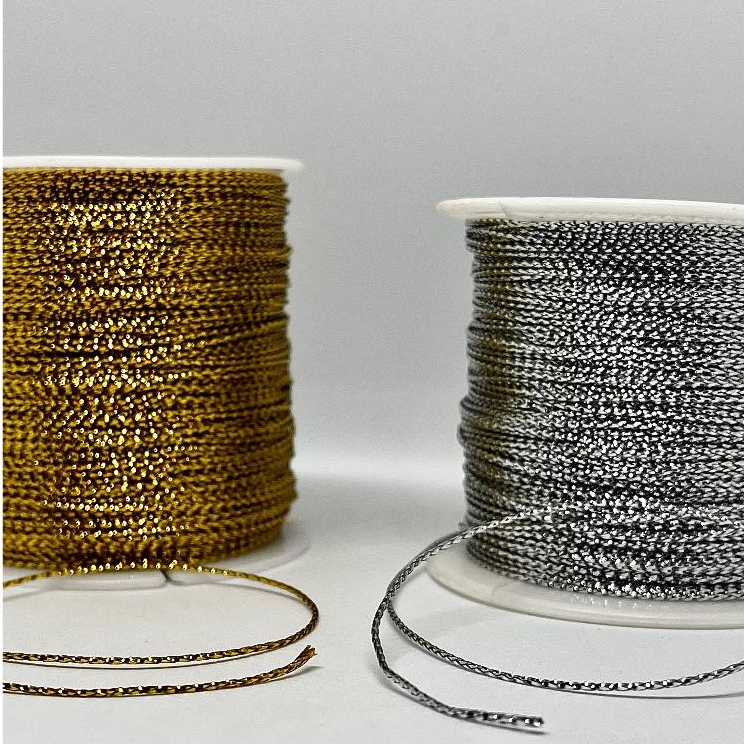 Cordão Fio Metalizado Dourado Prata 100 Metros 0,6 mm=(0,06 CM)