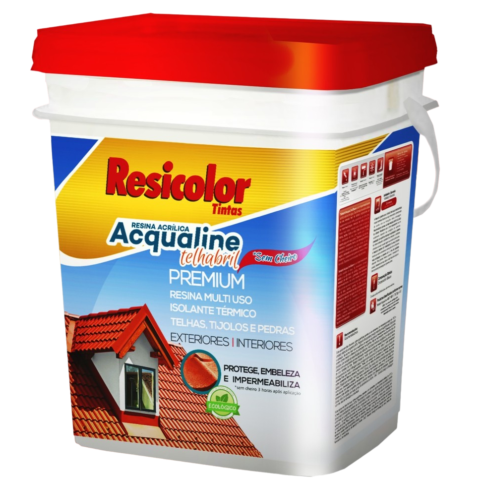RESINA TINTA PARA TELHA TELHABRIL ACQUALINE BASE AGUA 18L RESICOLOR em Oferta na Shopee